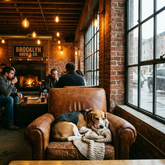 Dog at indoor spot in NYC